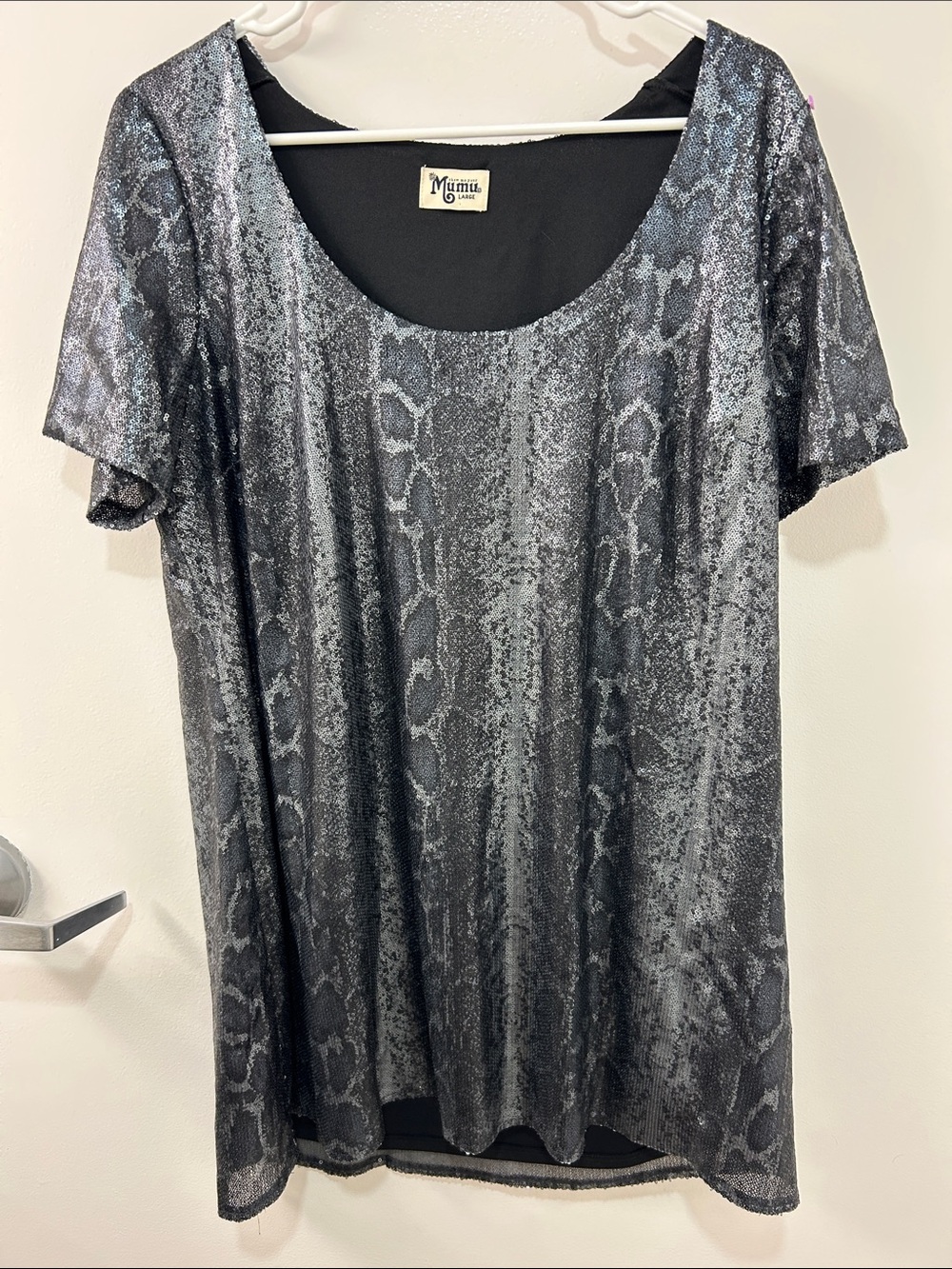Show Me Your Mumu Metallic Snakeskin Mini Dress - Size Large